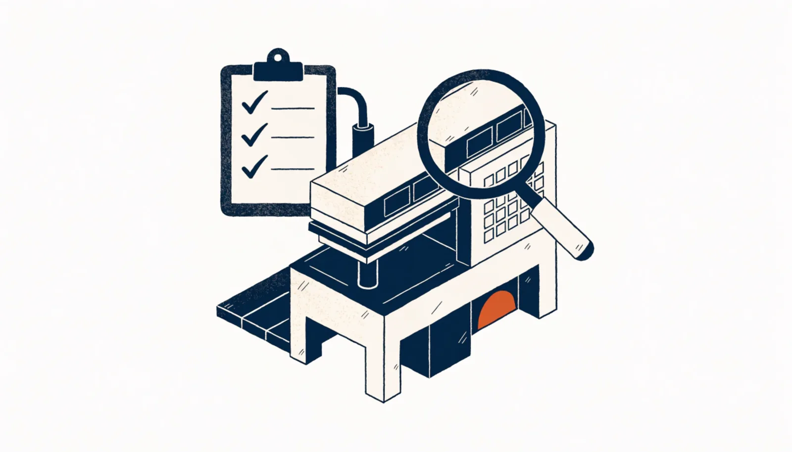 Illustration isométrique : Comment lire et comparer un devis de presse plieuse : le guide 2026